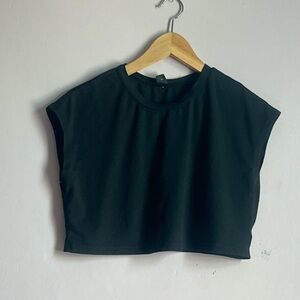 SHEIN Black Boxy Crop Muscle Tee